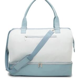 DSW White and Blue Duffle/ Weekender Bag